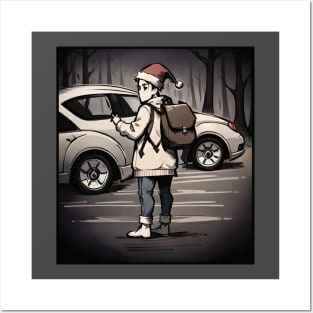 Hitch Hiker Santa Posters and Art